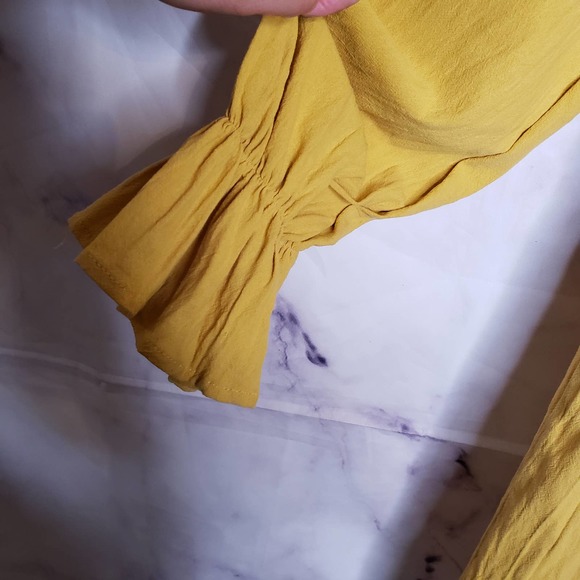 SHEIN Mustard Yellow Long Sleeve BabyDoll Mini Dress XS - Picture 9 of 12